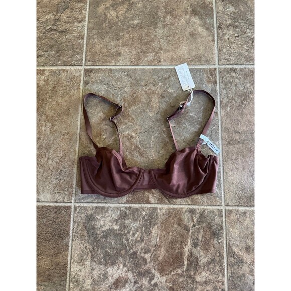 Aerie Smoothez Mesh Balconette Unlined Bra Brown 32C - Picture 4 of 7